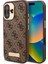 Apple iPhone 16 Plus Kılıf Guess Lisanslı Magsafe Özellikli Pu 4g Desenli Metal Klasik Logolu Kahverengi 1