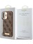 Apple iPhone 16 Plus Kılıf Guess Lisanslı Magsafe Özellikli Pu 4g Desenli Metal Klasik Logolu Kahverengi 5