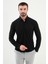 Düz Siyah Slim Fit Erkek Gömlek 1