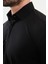 Düz Siyah Slim Fit Erkek Gömlek 2
