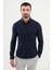 Düz Lacivert Slim Fit Erkek Gömlek 1