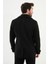 Düz Siyah Slim Fit Geniş Yaka Kruvaze Kaşe Erkek Kaban 4