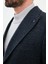 Kırçıllı Lacivert Slim Fit Kemer Detaylı Geniş Yaka Yün Erkek Takım Elbise 2
