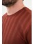 Desenli Kiremit Rengi Slim Fit Bisiklet Yaka Uzun Kollu Erkek T-Shirt 2