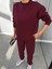 Bordo Basic Sweatshirt Takım 3