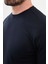 Düz Lacivert Slim Fit Bisiklet Yaka Uzun Kollu Erkek T-Shirt 2