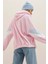 Kadın Kapüşonlu Fermuarlı Kolları Renk Bloklu Oversize Peluş Sweatshirt 2