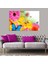 Dekoratif Baskı Renkli Çiçekler ve Kelebekler Kanvas Tablo 1