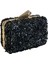 Juliet Siyah Doğal Taşlı Clutch Abiye Portföy Çanta 1