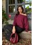 Bordo Kayık Yaka Kadın Sweatshirt MG2208 1