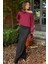 Bordo Kayık Yaka Kadın Sweatshirt MG2208 3