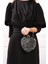 Cara Siyah-Gümüş Taşlı Yüzük Kapamalı Clutch Abiye Portföy Çanta 1