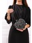 Cara Siyah-Gümüş Taşlı Yüzük Kapamalı Clutch Abiye Portföy Çanta 3