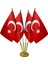 Dörtlü (4'lü) Gold Masa Bayrak Direği (Sadece Direk) 1