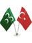 Türk-Yeşil Üç Hilal Masa Bayrağı 1