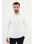 Düz Ekru Slim Fit Bisiklet Yaka Uzun Kollu Erkek T-Shirt 1
