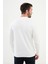 Düz Ekru Slim Fit Bisiklet Yaka Uzun Kollu Erkek T-Shirt 3