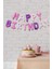 Pembe Mor Happy Birthday Harf Balonlar Doğum Günü Balon Seti 1