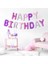 Pembe Mor Happy Birthday Harf Balonlar Doğum Günü Balon Seti 2