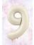 Retro Krem 9 Yaş Balonlu Happy Birthday Kraft Bannerlı 3 Retro Kalp Balonlu Balon Seti 2