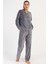 Kadın Welsoft Uzun Kol Füme Pijama Takım C0T2N1O304 1