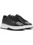 Erkek Siyah Bağcıklı Kalın Tabanlı Deri Sneaker 24WFD632318 3