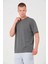 Unisex Düz Biskilet Yaka Oversize T-Shirt - Füme 1