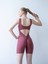 Koyu Rose Arkası Büzgülü ( Scrunch Butt ) Spor Tayt Şort Tulum 1