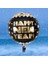 Happy New Year 18 Inç 45 cm Yuvarlak Siyah Gold Folyo Balon 1