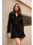 Kadın Premium Tuvit Siyah Crop Ceket 1
