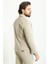 Çizgili Bej Slim Fit Erkek Mont Pantolon Takım 4