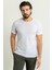 Desenli Ekru Rengi Slim Fit Bisiklet Yaka Erkek T-Shirt 3