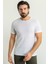 Desenli Ekru Rengi Slim Fit Bisiklet Yaka Erkek T-Shirt 4