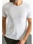 Desenli Ekru Rengi Slim Fit Bisiklet Yaka Erkek T-Shirt 5