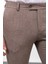 Desenli Bej Rengi Super Slim Fit Yün Erkek Pantolon 2