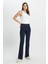 Flare Fit Normal Bel Geniş Paça Lacivert Esnek Jean Denim Pantolon 1