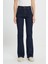 Flare Fit Normal Bel Geniş Paça Lacivert Esnek Jean Denim Pantolon 3
