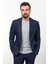 Düz Lacivert Slim Fit Mono Yaka Torba Cep Erkek Ceket 1