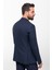 Düz Lacivert Slim Fit Mono Yaka Torba Cep Erkek Ceket 5