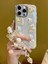 iPhone 16 Pro Uyumlu Lux Işıltılı Inci Charmlı Kalpli Kılıf 3