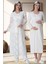 Mecit 6060 Ekru Dantel Sabahlıklı Gecelik Pijama Lohusa Set 1