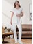 Mecit 6060 Ekru Dantel Sabahlıklı Gecelik Pijama Lohusa Set 3