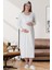 Mecit 6060 Ekru Dantel Sabahlıklı Gecelik Pijama Lohusa Set 4