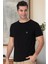 Mecit 3012 Siyah Bisiklet Yaka Kısa Kollu Likralı Pamuk Erkek Tişört 1