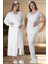 Mecit 6065 Ekru Uzun Sabahlıklı Gecelik Pijama Lohusa Set 1