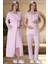 Mecit 6065 Pembe Uzun Sabahlıklı Gecelik Pijama Lohusa Set 1