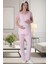 Mecit 6065 Pembe Uzun Sabahlıklı Gecelik Pijama Lohusa Set 4