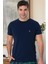 Mecit 3010 Lacivert Bisiklet Yaka Kısa Kollu Likralı Pamuk Erkek Tişört 1