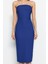 Yeni Fit Mezuniyet Balo Finike Dokuma Straplez Kolsuz Kol Bodycone Midi Boy Elbise 3
