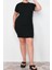 Yeni Fit Casual Günlük Kaşkorse Örme Bisiklet Yaka Kısa Kol Bodycone Mini Boy Büyük Beden Elbise 3